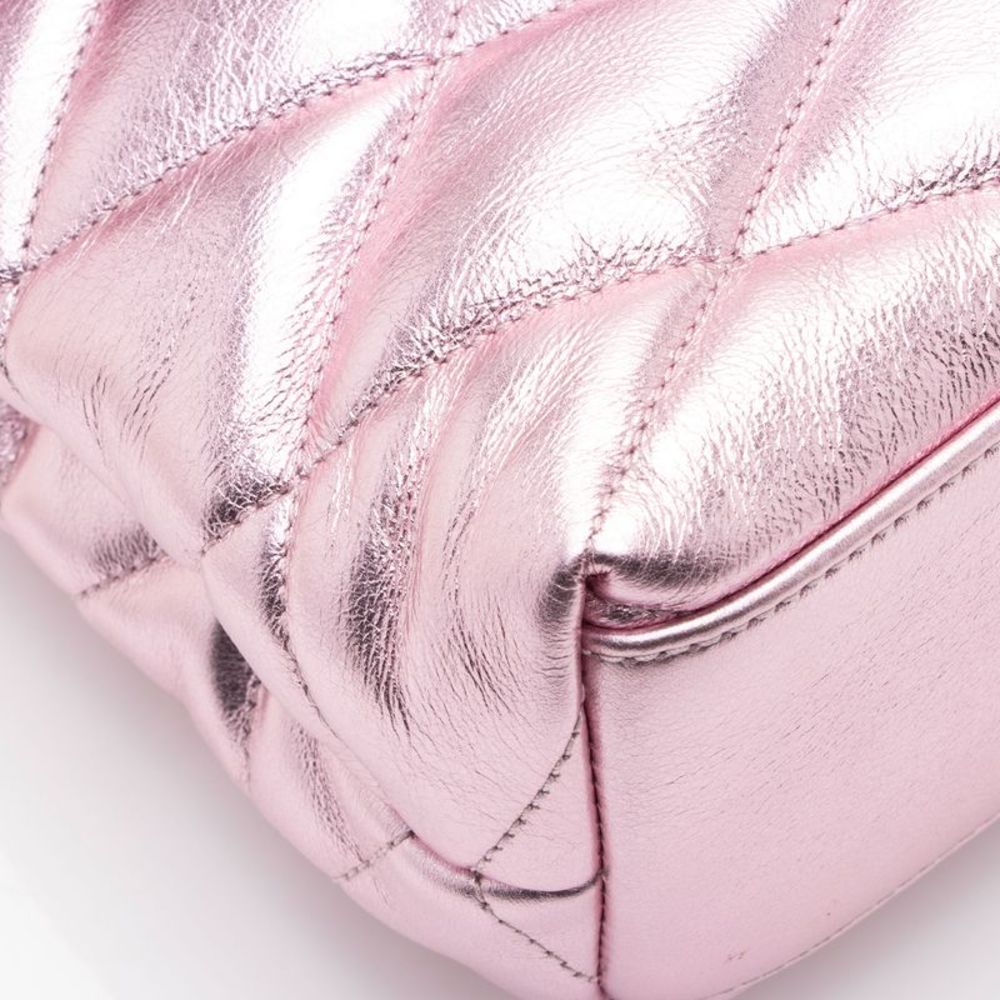 Saint Laurent Metallic Quilted Lambskin Puffer Sade Clutch - Picture 13 of 14